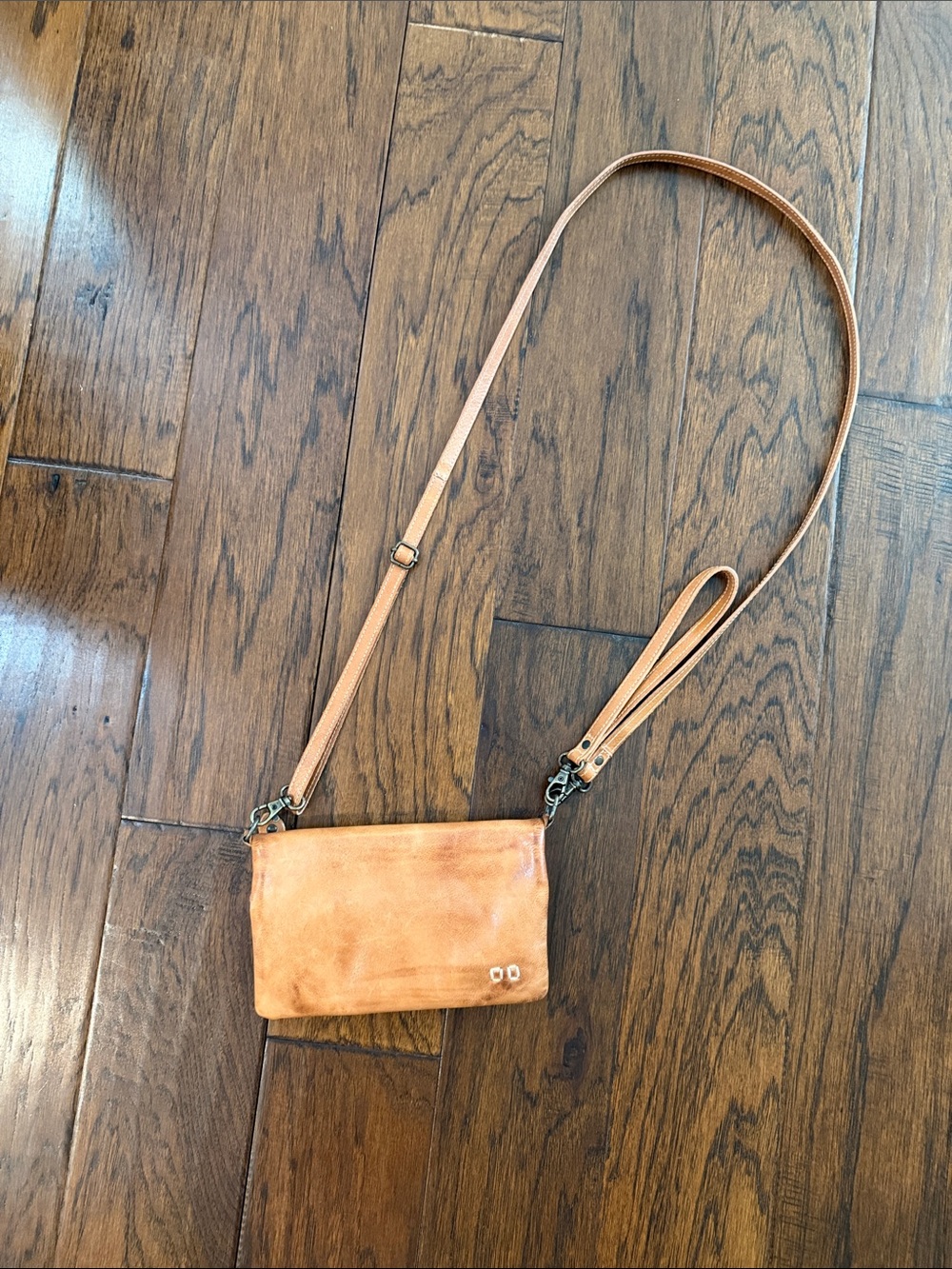 Bed Stu Small Crossbody Wristlet in Tan